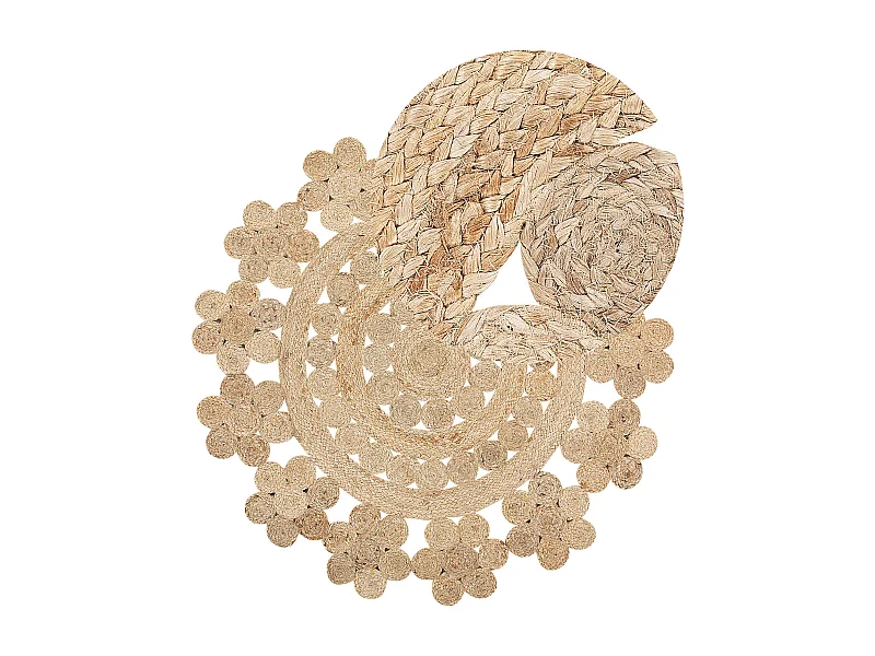 Teppich Jute beige rund ⌀ 120 cm Birecik