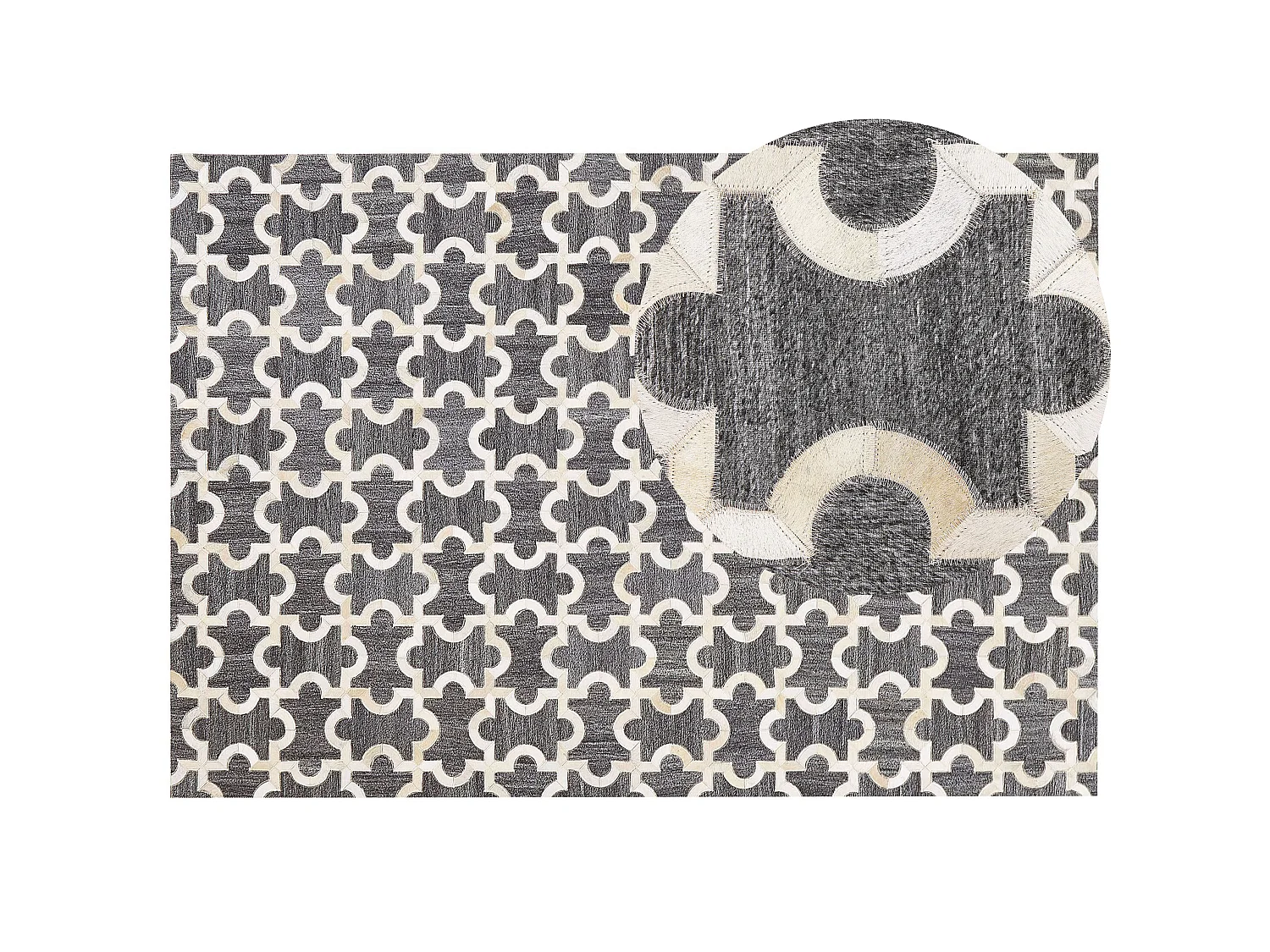 Tappeto YEDISU 160 x 230 cm Pelle naturale Grigio scuro