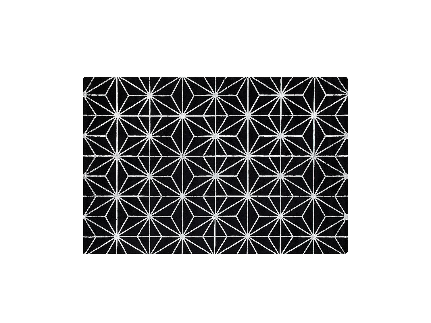 Tapis en viscose noire et argentée avec motif abstrait 140 x 200 cm SIBEL