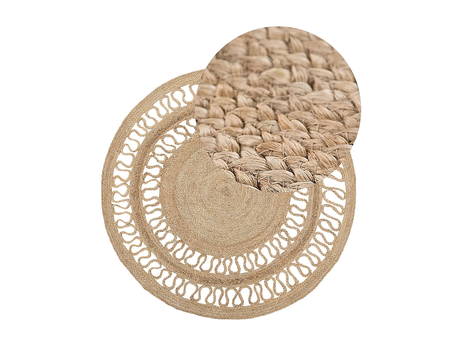 Vloerkleed DIKILI ø 120 cm Jute Beige