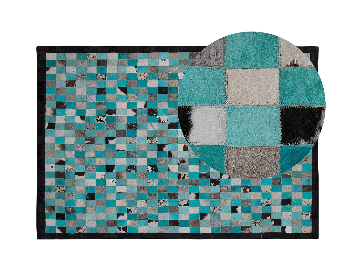 Tapis NIKFER Bleu 140 x 200 cm Cuir