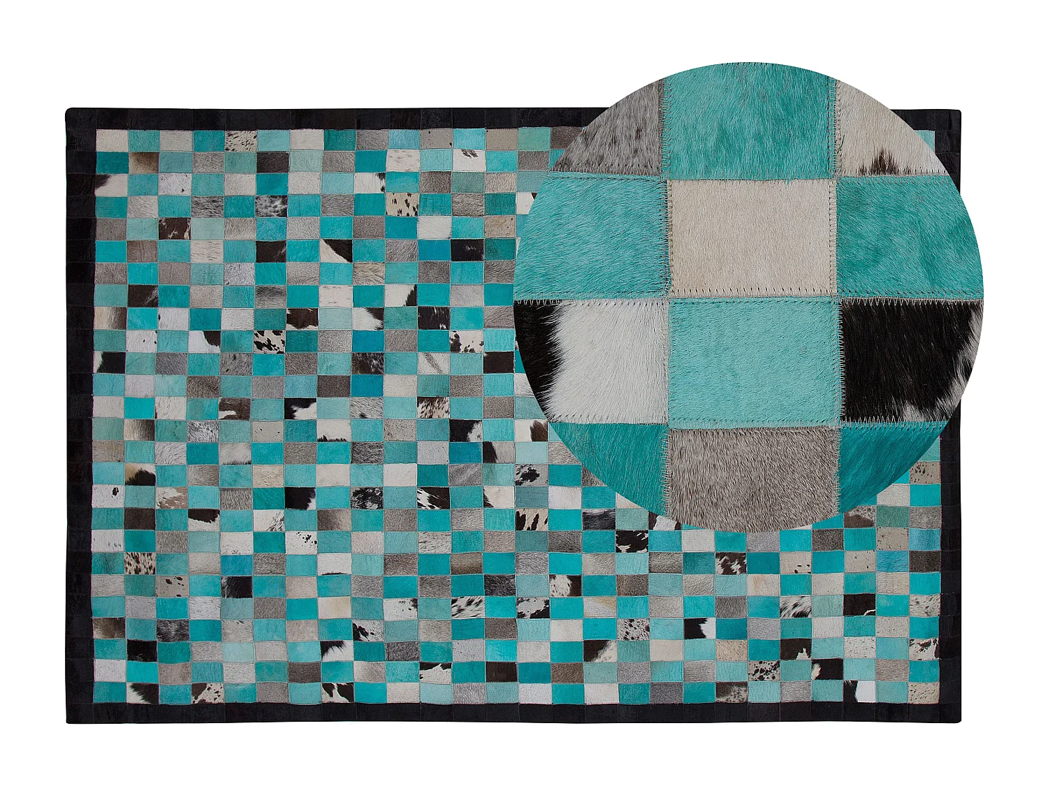 Tapis NIKFER Bleu 140 x 200 cm Cuir