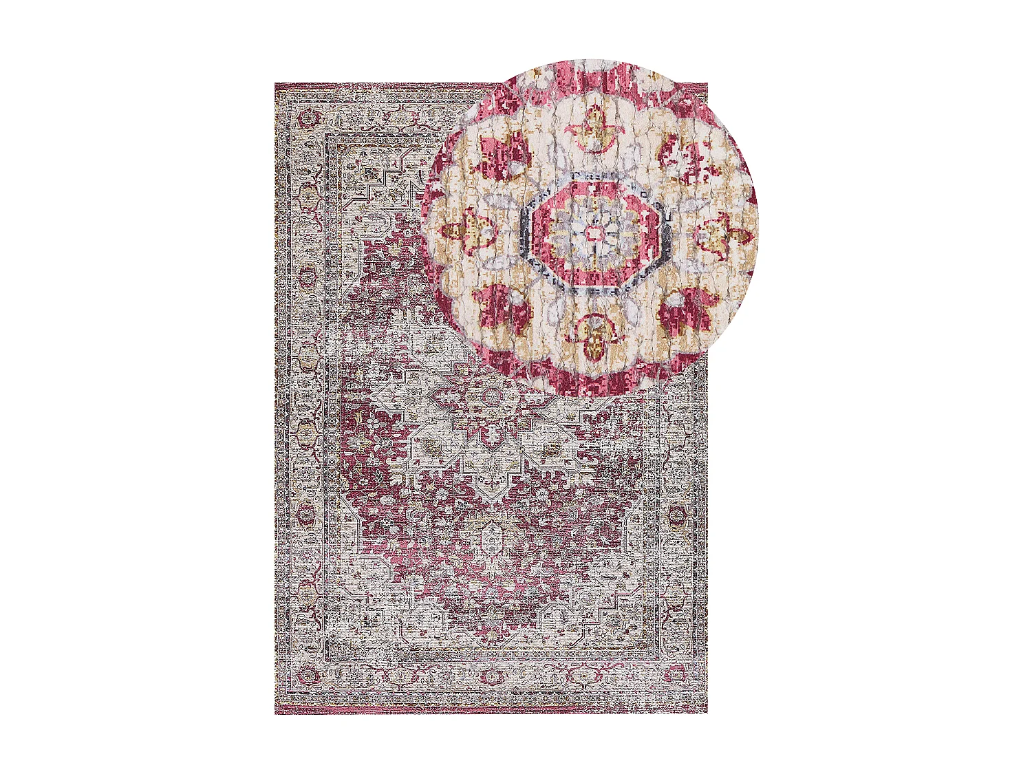 Vloerkleed polyester rood/beige 140 x 200 cm ARHAVI