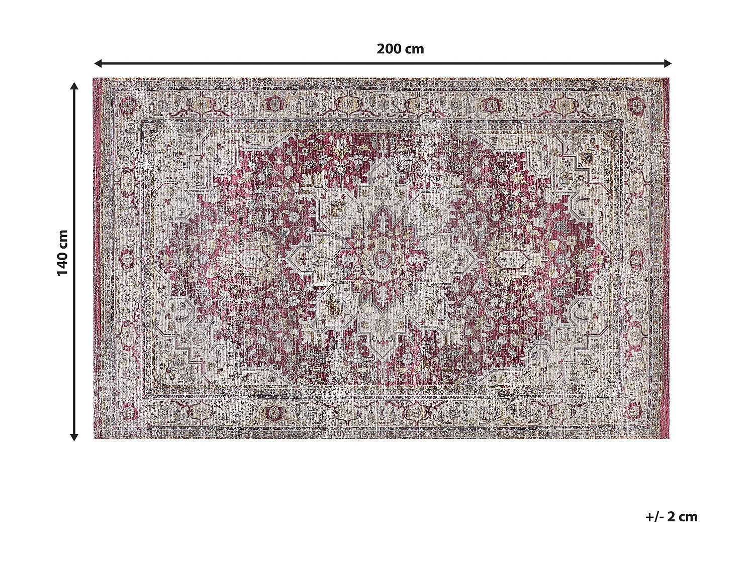 Vloerkleed polyester rood/beige 140 x 200 cm ARHAVI