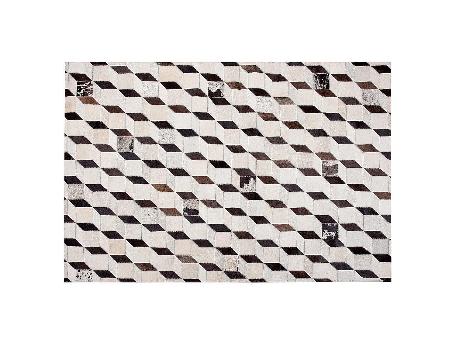 Teppich ALPKOY 140 x 200 cm Echtleder Weiss