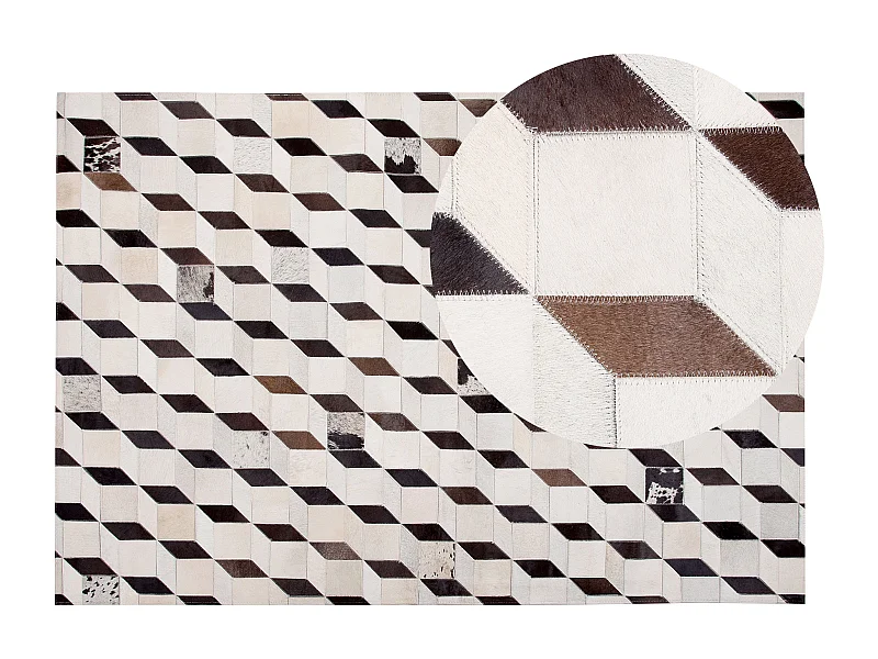 Tappeto in pelle color bianco 140 x 200 cm ALPKOY