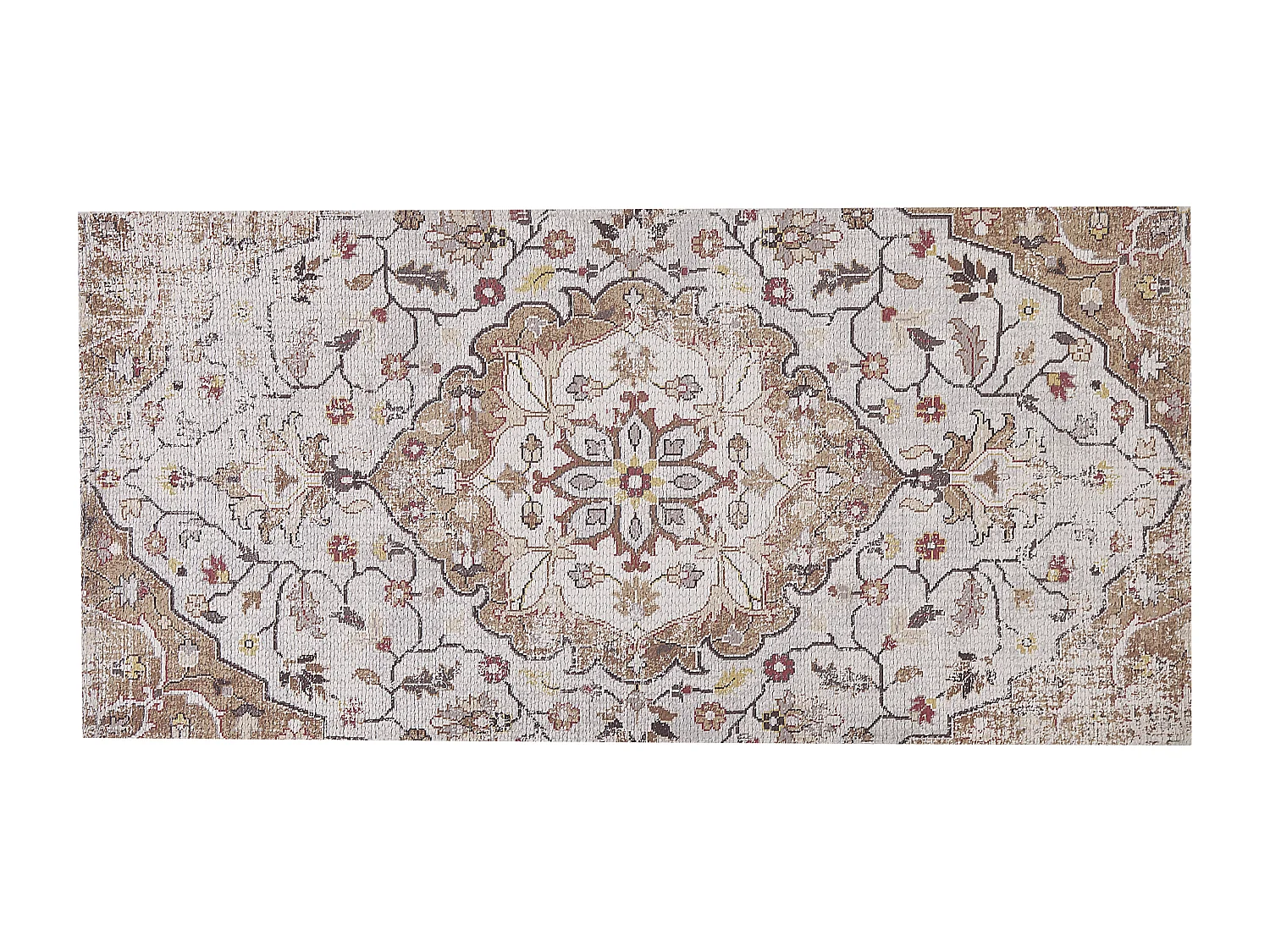 Orientalischer Teppich beige / braun Kurzflor rechteckig 80 x 150 cm Kattakkada