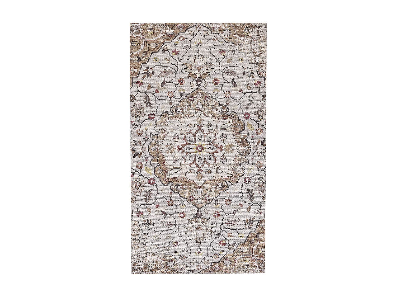 Orientalischer Teppich beige / braun Kurzflor rechteckig 80 x 150 cm Kattakkada