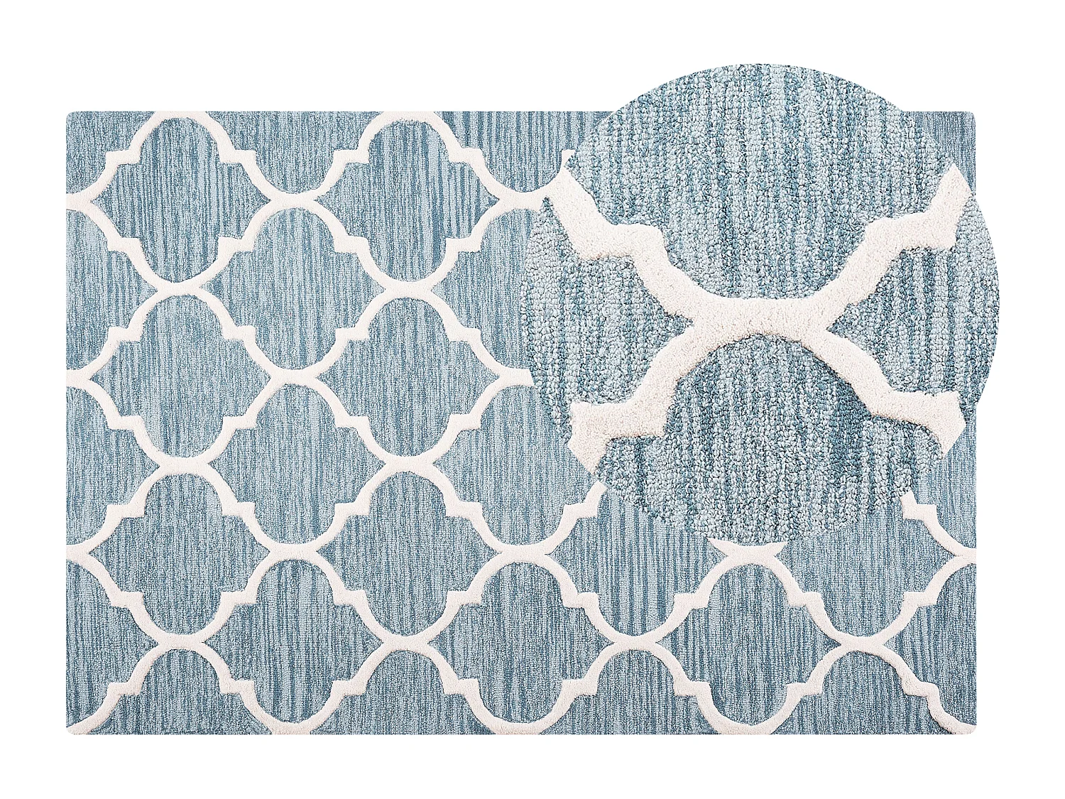 Tapis en laine bleu clair 140 x 200 cm YALOVA