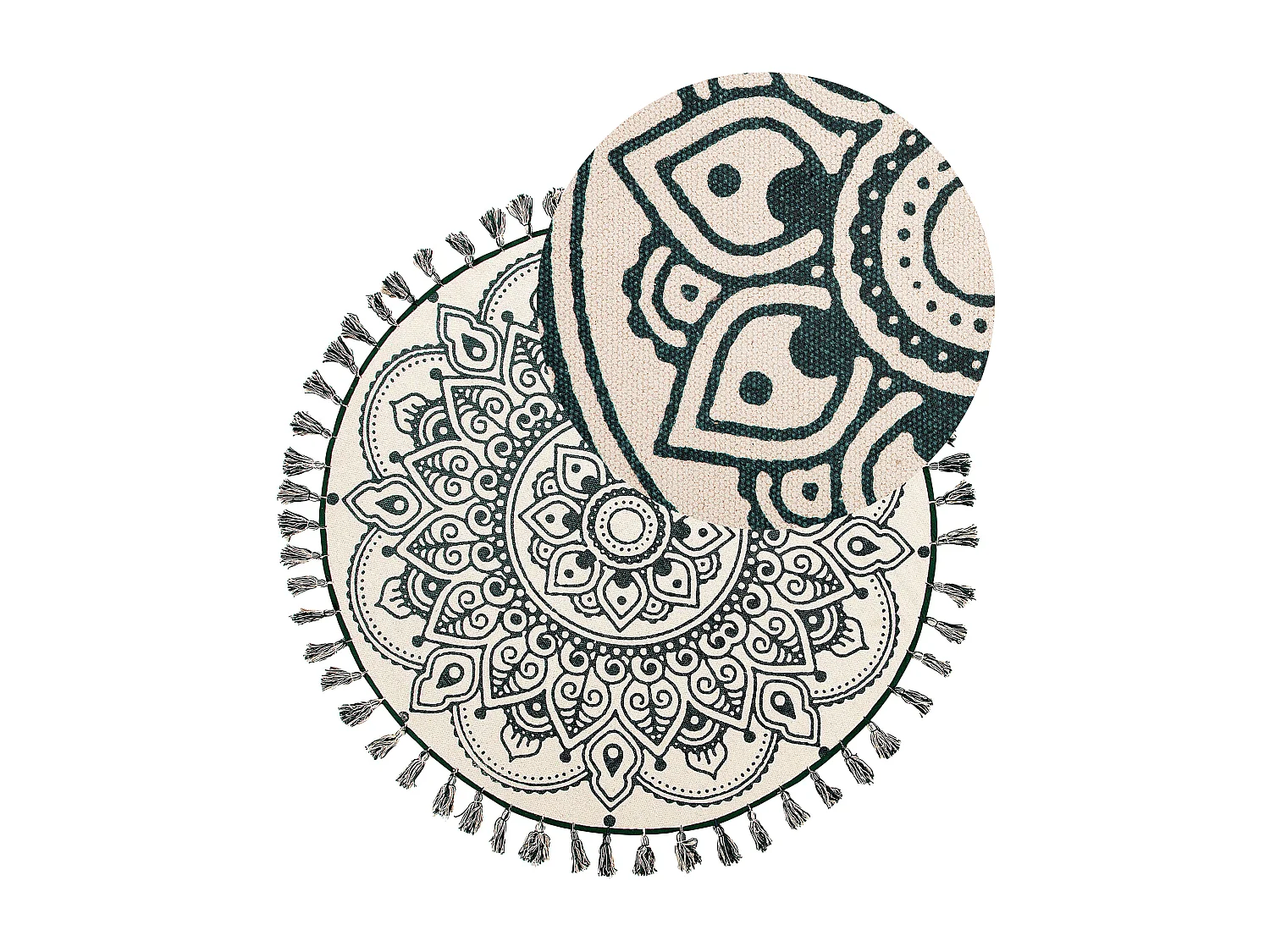 Vloerkleed katoen crème/grijs ø120 cm IRICE