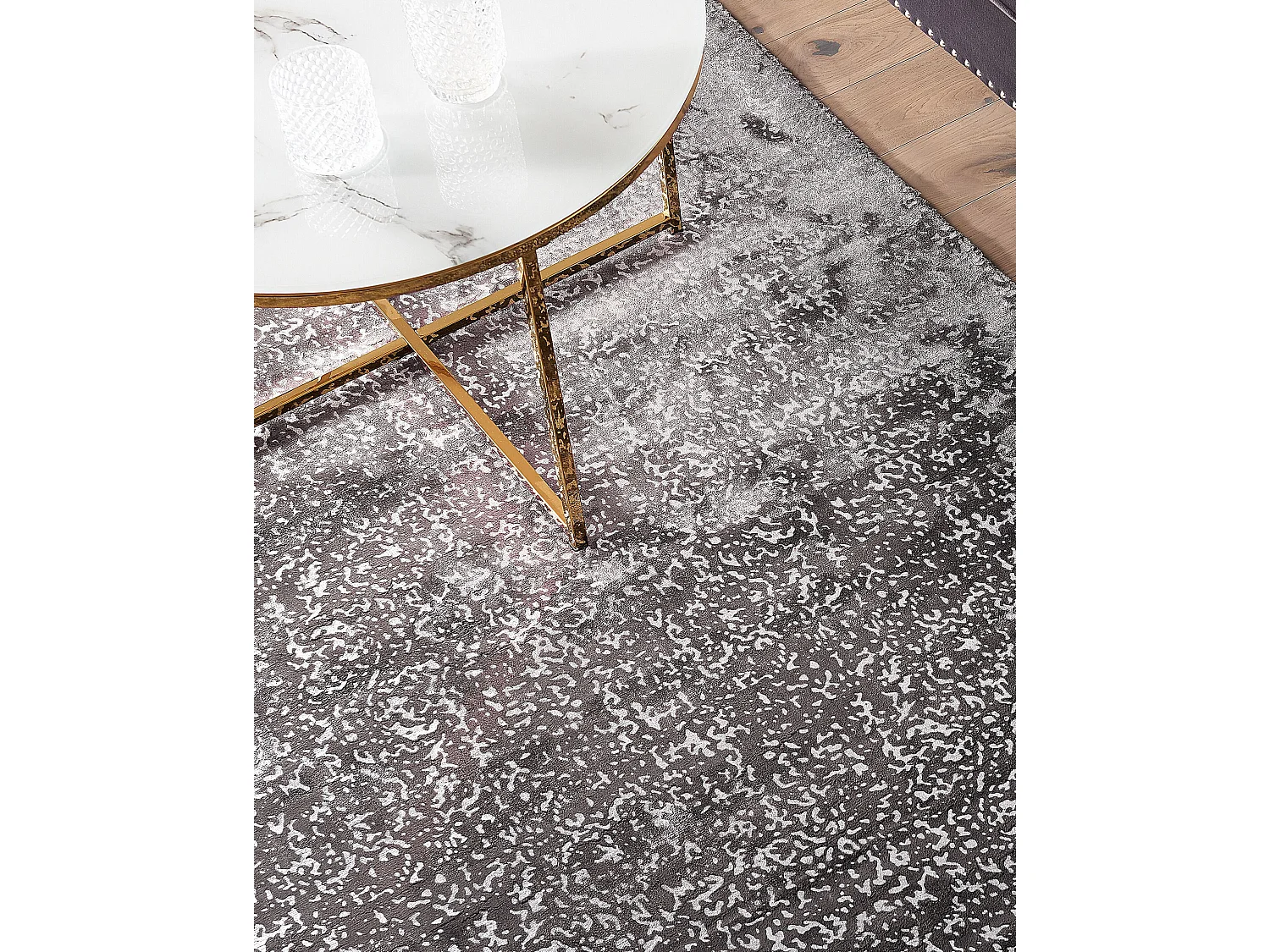 Teppich dunkelgrau-silber 160 x 230 cm abstraktes Muster Kurzflor ESEL