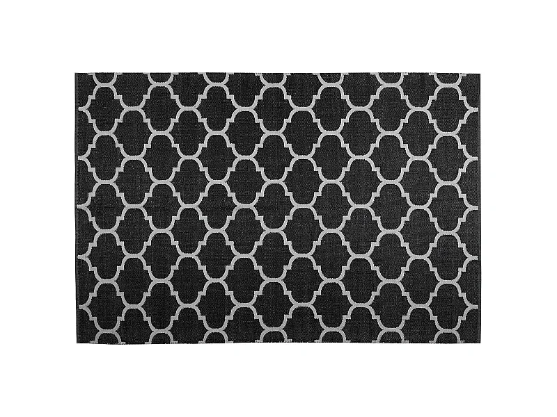 Moderner handgewebter Teppich in Schwarz-Weiß marokkanisches Muster 160 x 230 cm