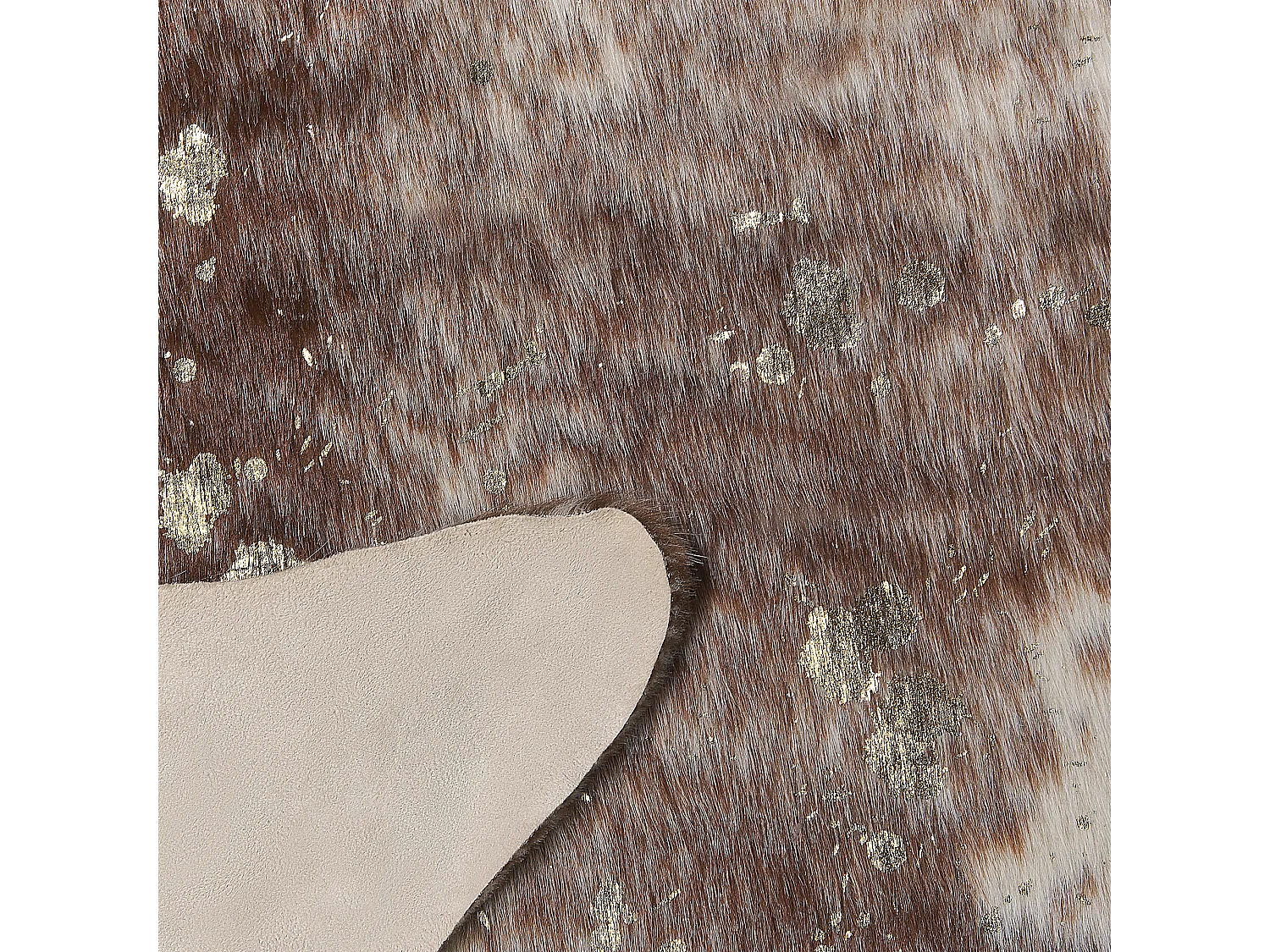Vloerkleed imitatieleer bruin met goud 150 x 200 cm BOGONG