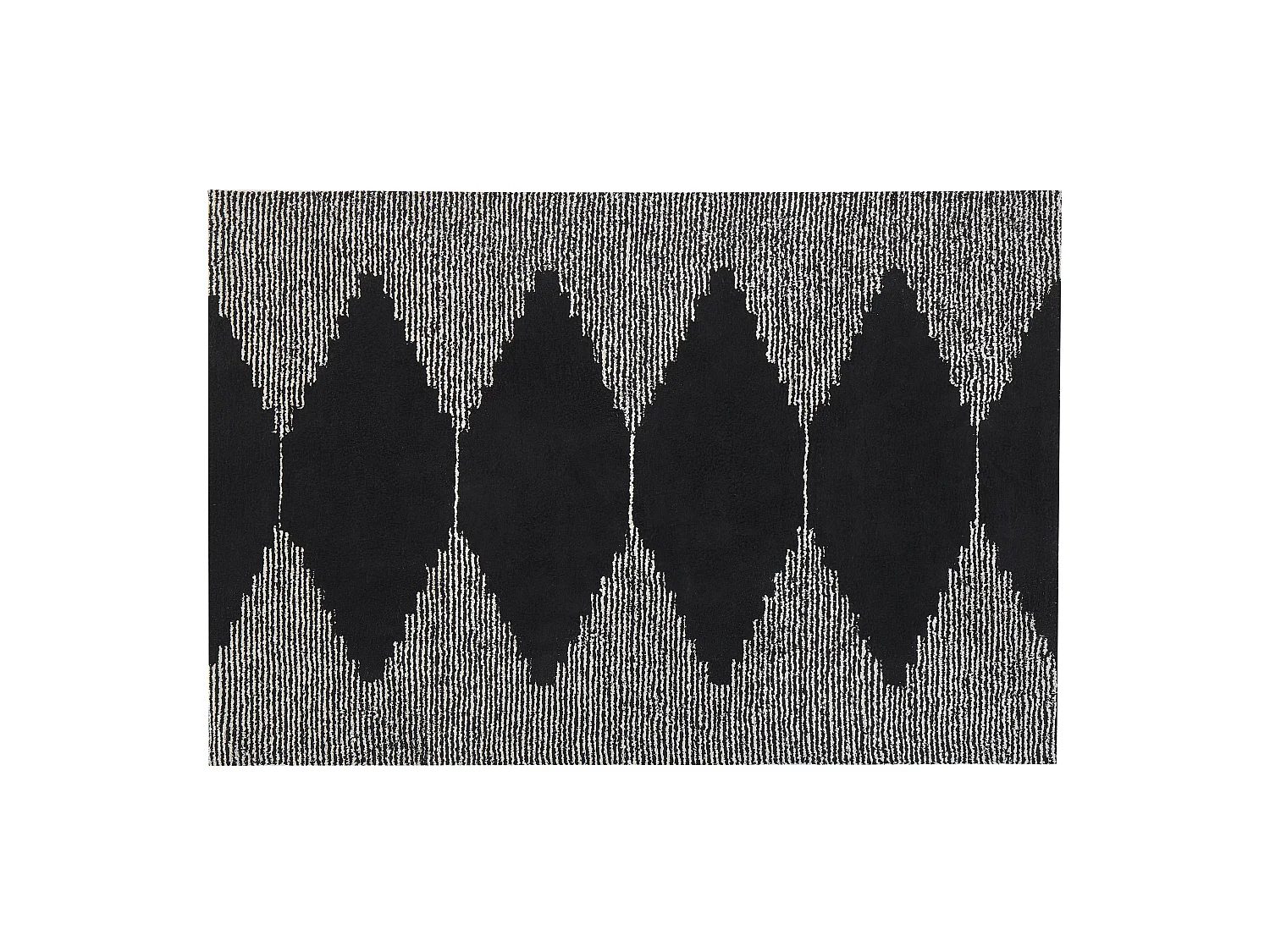 Tappeto in cotone bianco e nero 140 x 200 cm BATHINDA
