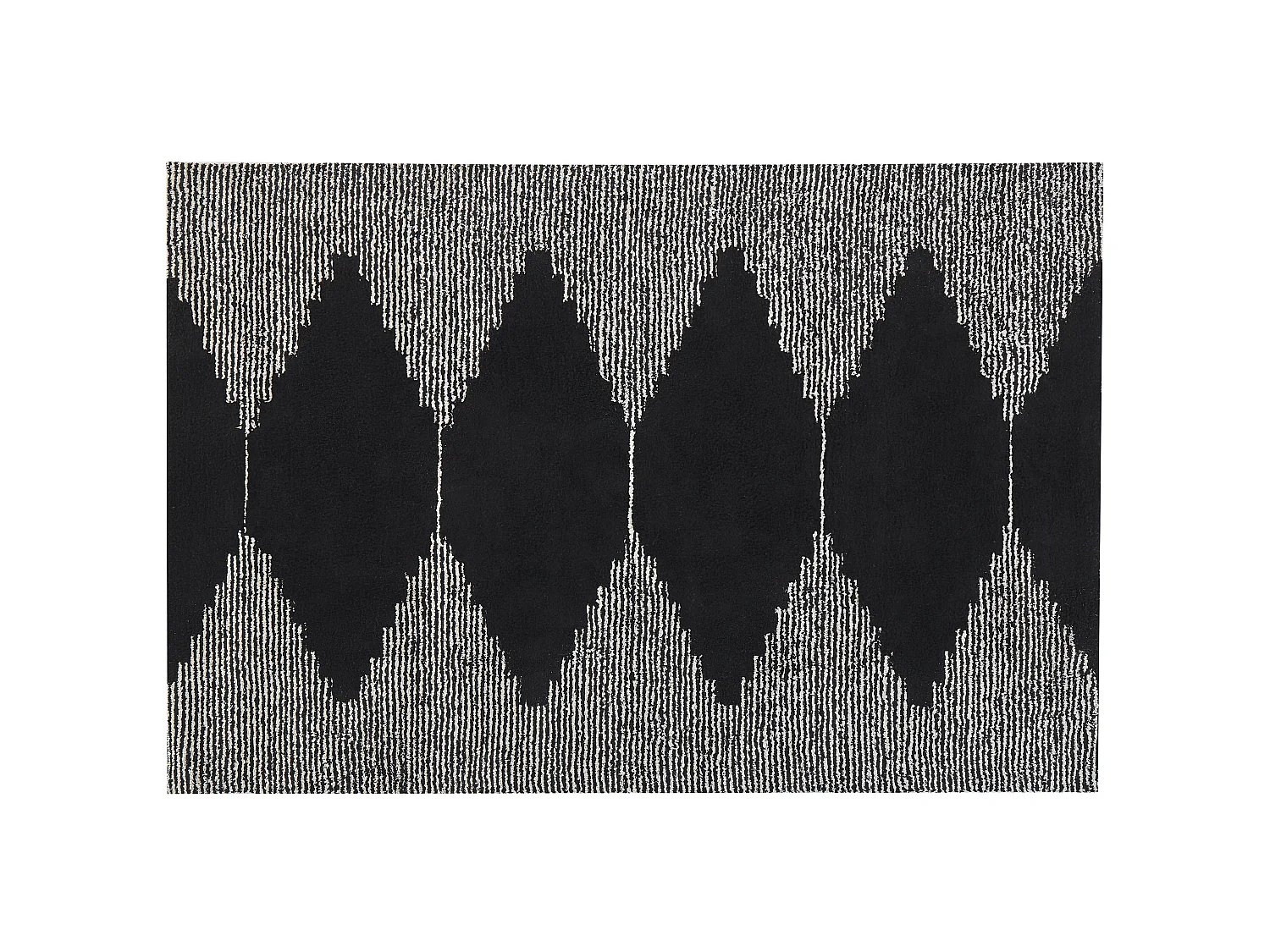 Tapis BATHINDA Noir/blanc 140 x 200 cm Coton