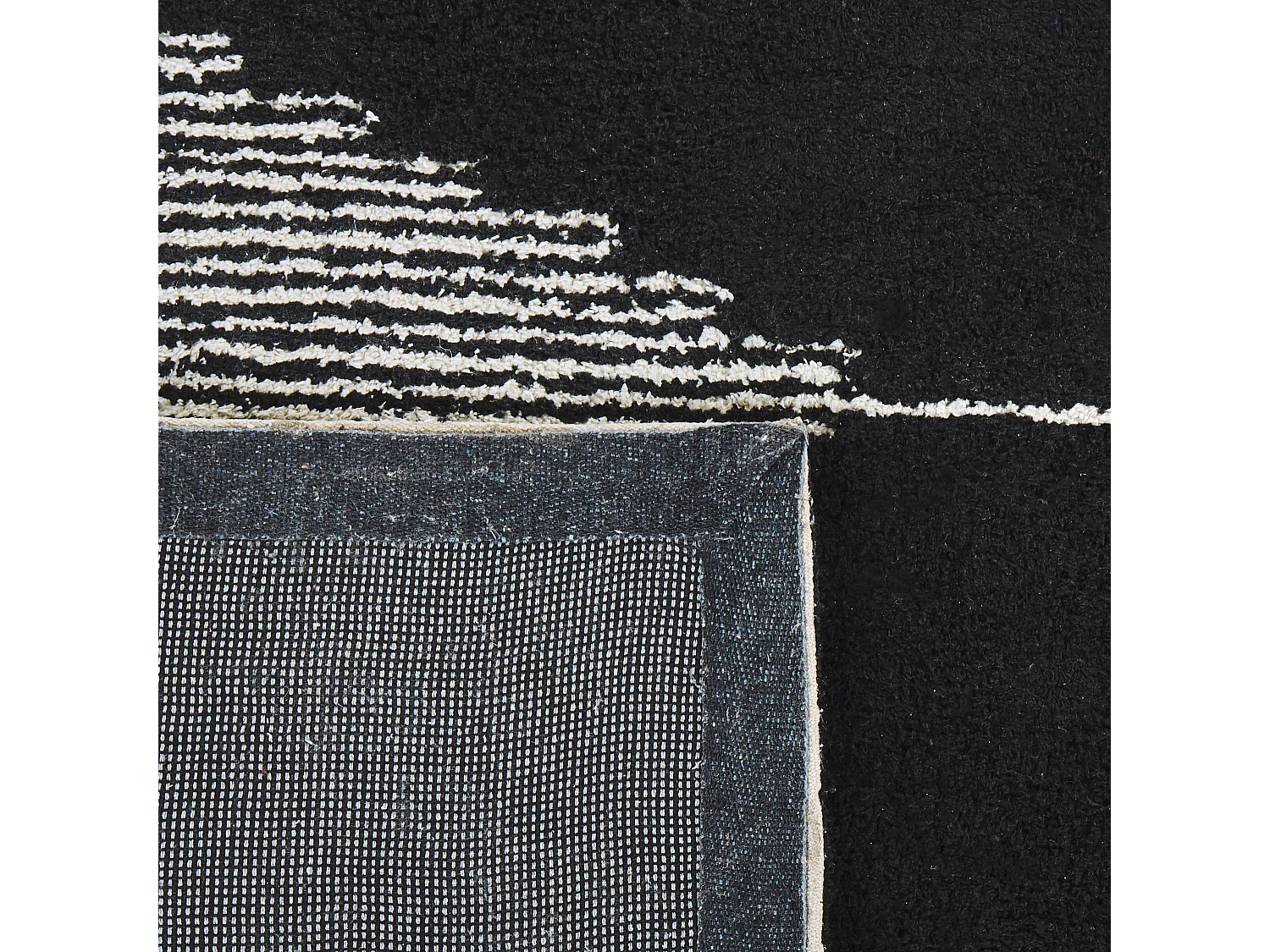 Tapete de algodão preto e branco 140 x 200 cm BATHINDA