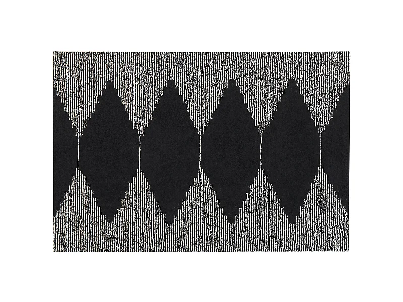 Tapis BATHINDA Noir/blanc 140 x 200 cm Coton