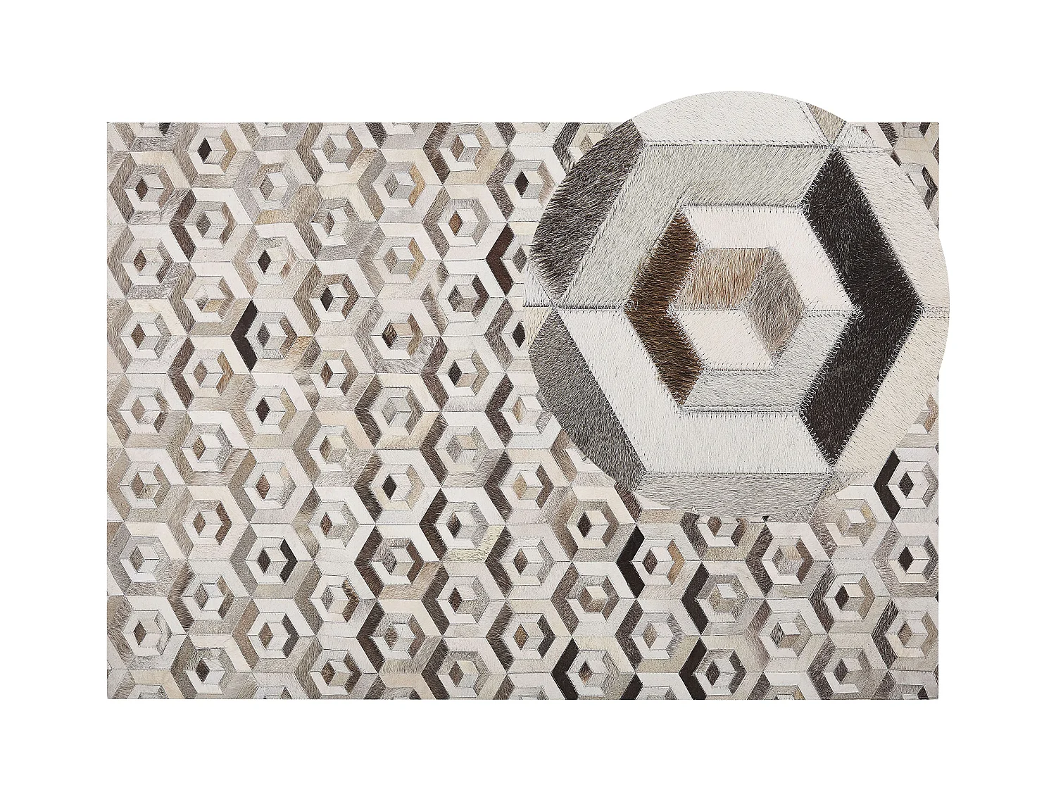 Vloerkleed TAVAK 160 x 230 cm Leer Beige