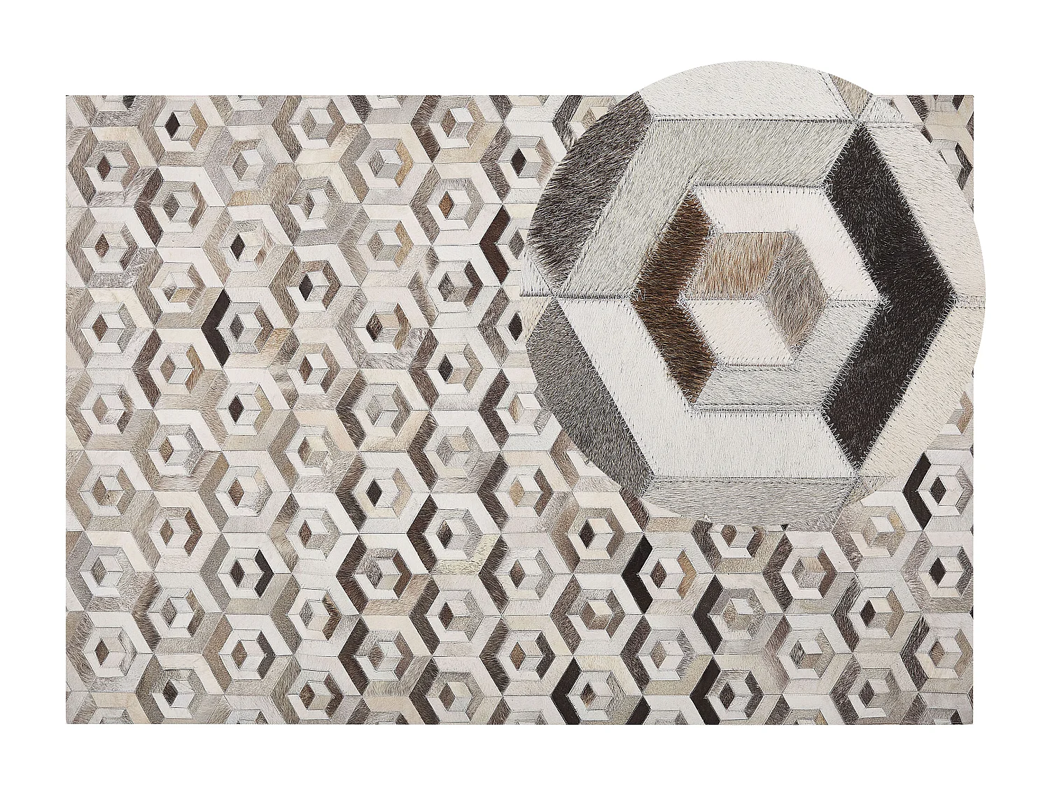 Tapis TAVAK Beige 160 x 230 cm Cuir