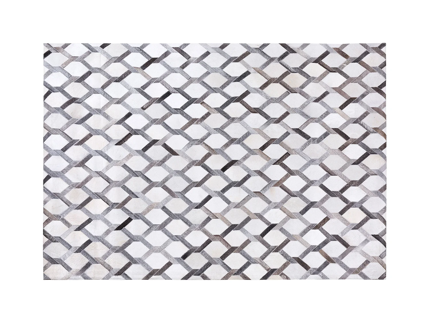 Vloerkleed AYDIN 140 x 200 cm Leer Grijs