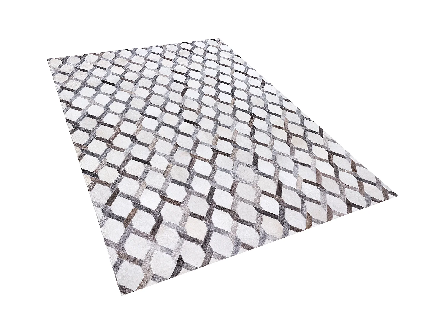 Vloerkleed AYDIN 140 x 200 cm Leer Grijs