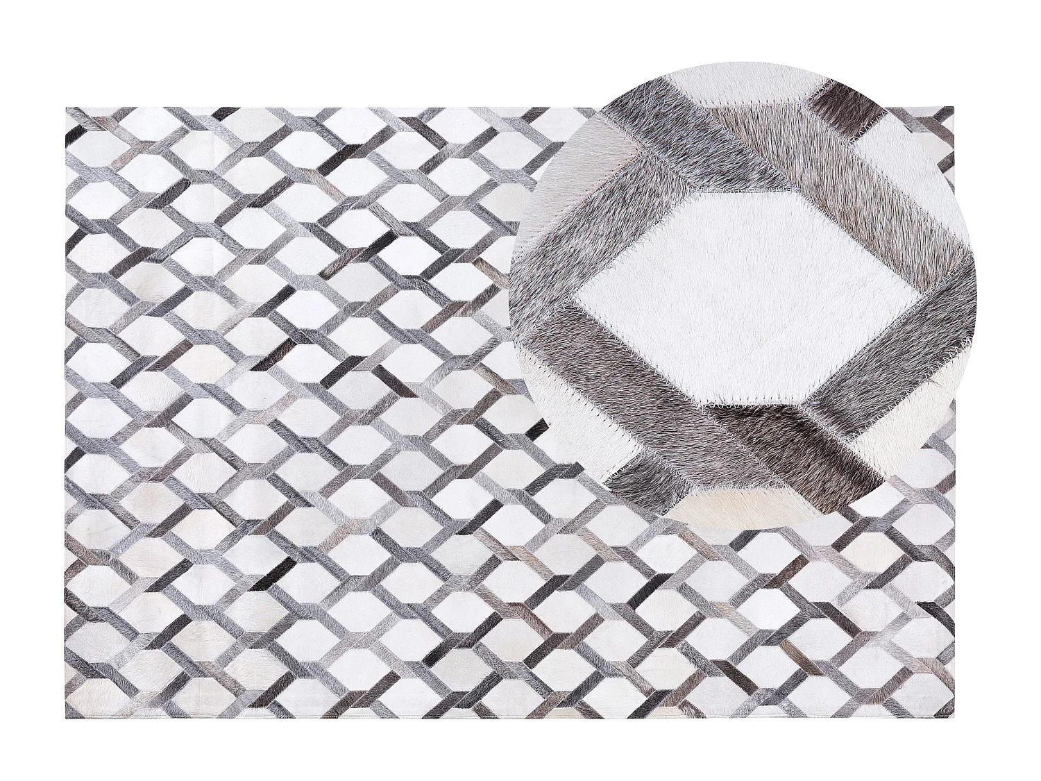 Tapis AYDIN Gris 140 x 200 cm Cuir