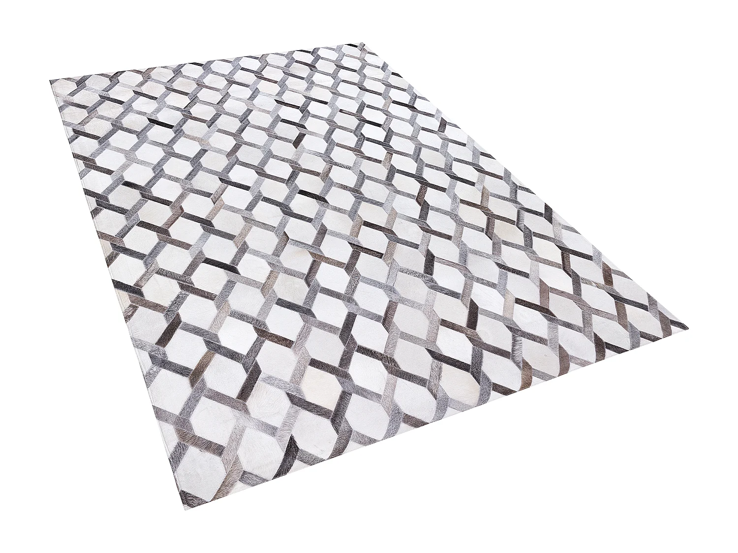 Vloerkleed AYDIN 140 x 200 cm Leer Grijs