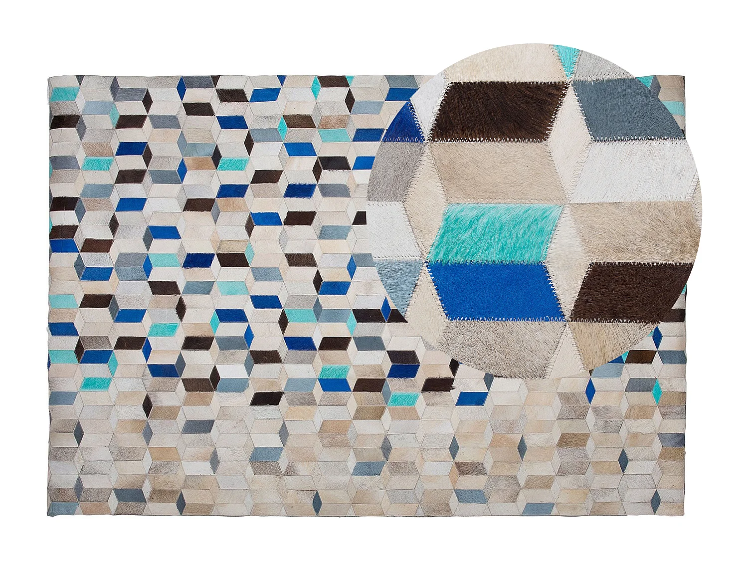 Vloerkleed GIDIRLI 140 x 200 cm Leer Multicolor