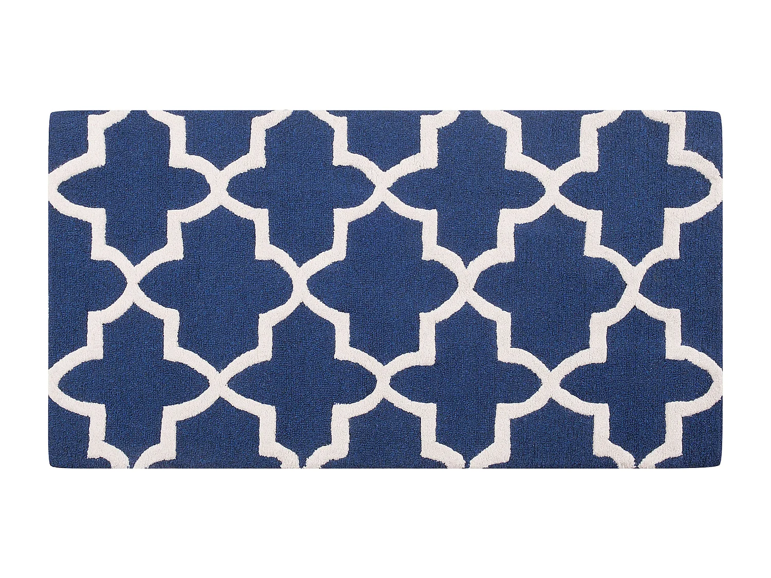 Tapis bleu en laine et en coton 80 x 150 cm SILVAN