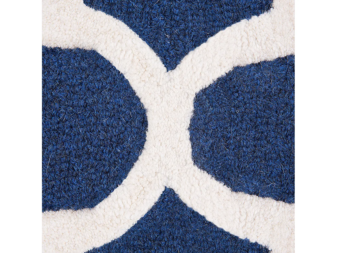 Tapis bleu en laine et en coton 80 x 150 cm SILVAN