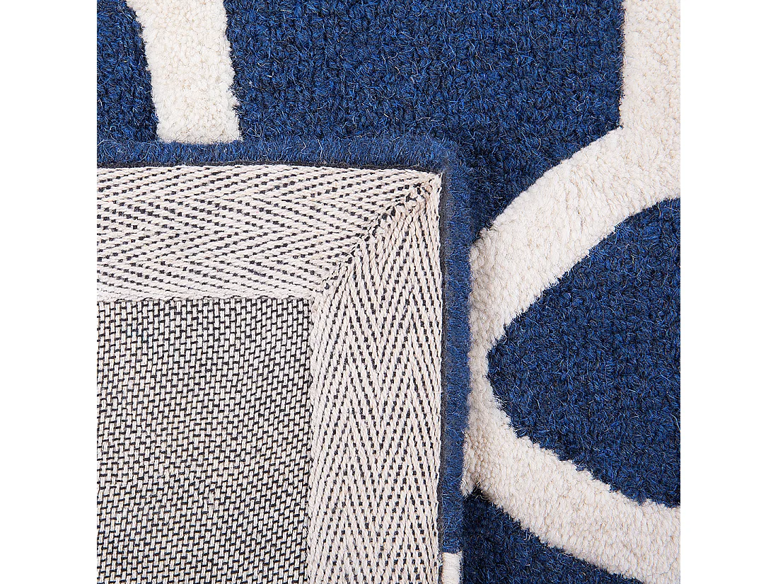 Tapis bleu en laine et en coton 80 x 150 cm SILVAN