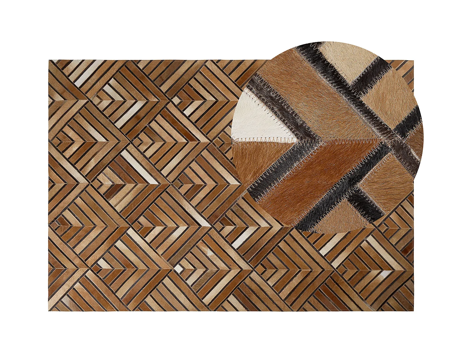 Tapis TEKIR Marron 140 x 200 cm Cuir