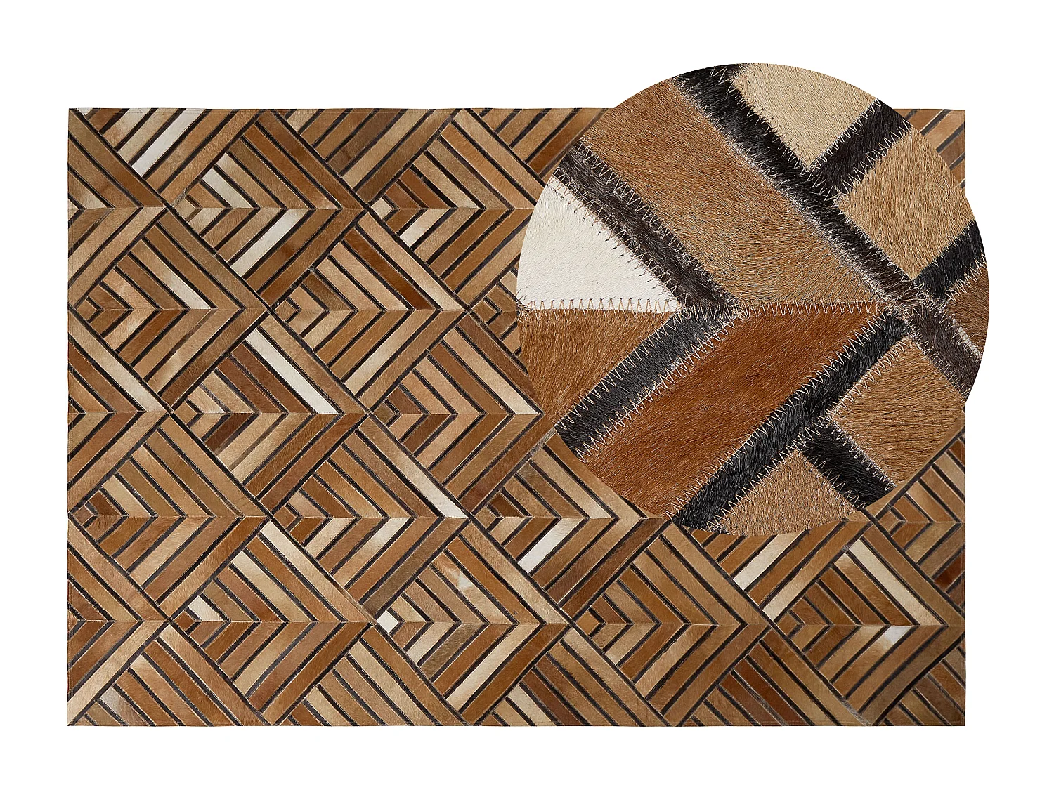 Tapis TEKIR Marron 140 x 200 cm Cuir