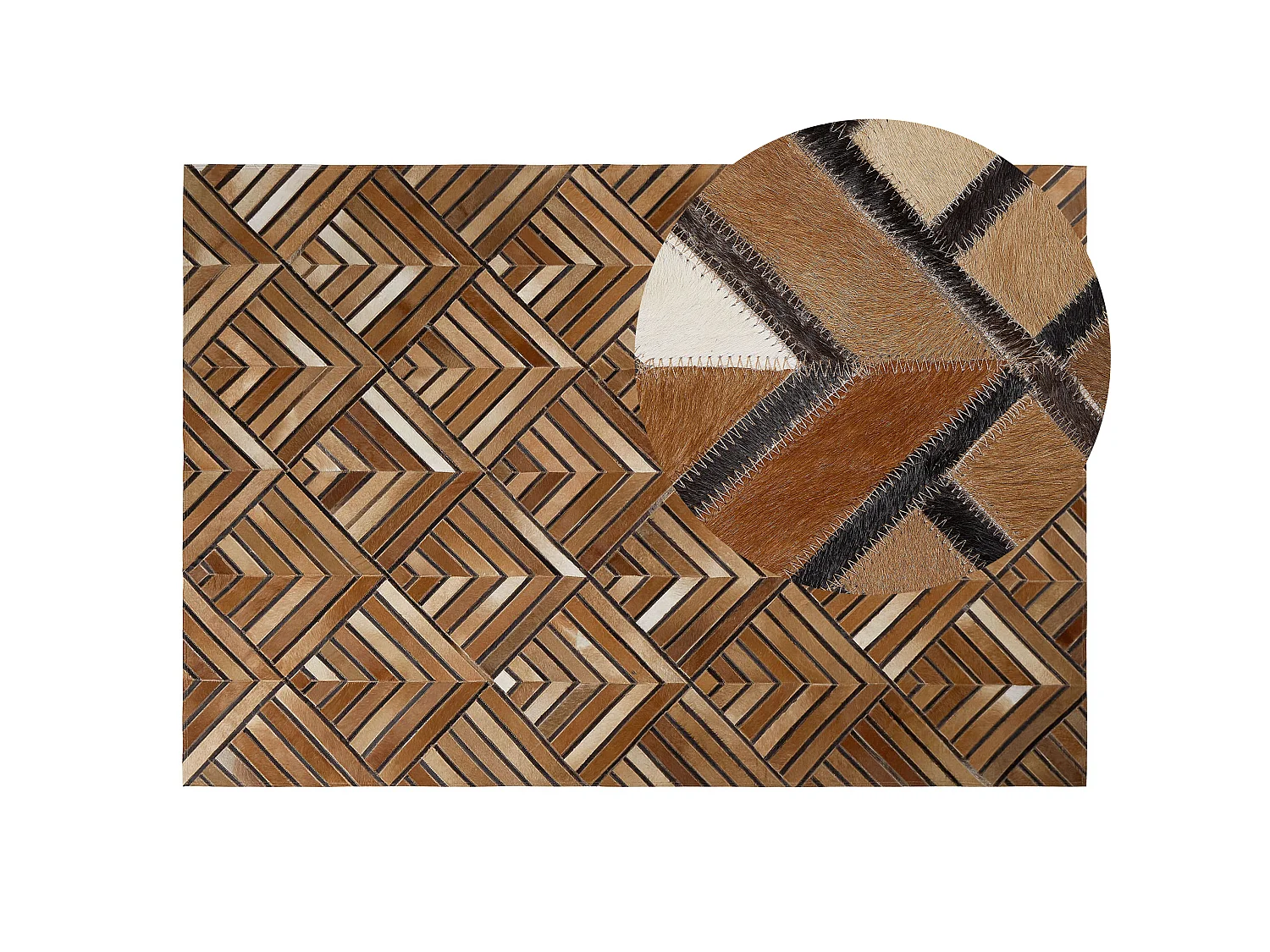 Rug TEKIR Brown 140 x 200 cm Leather