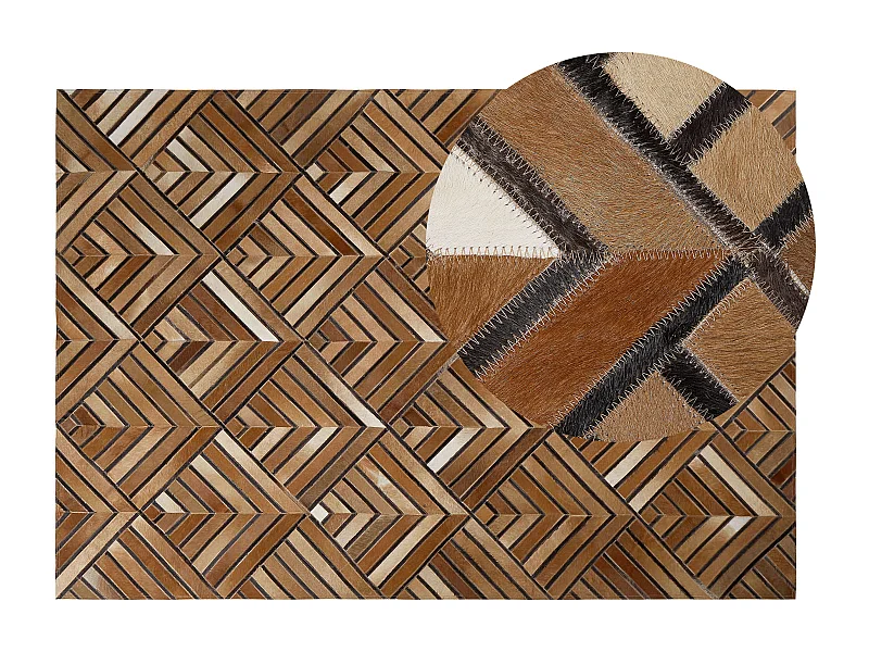 Tapis TEKIR Marron 140 x 200 cm Cuir