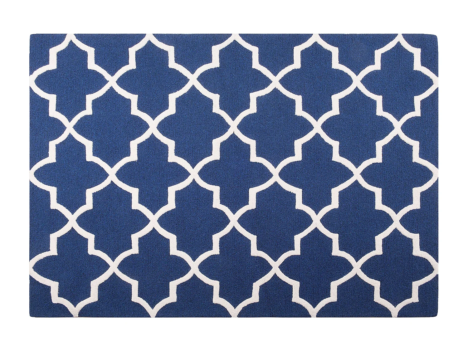 Moderner Teppich in Blau mit Muster in hellem Beige 160x 230 cm Silvan