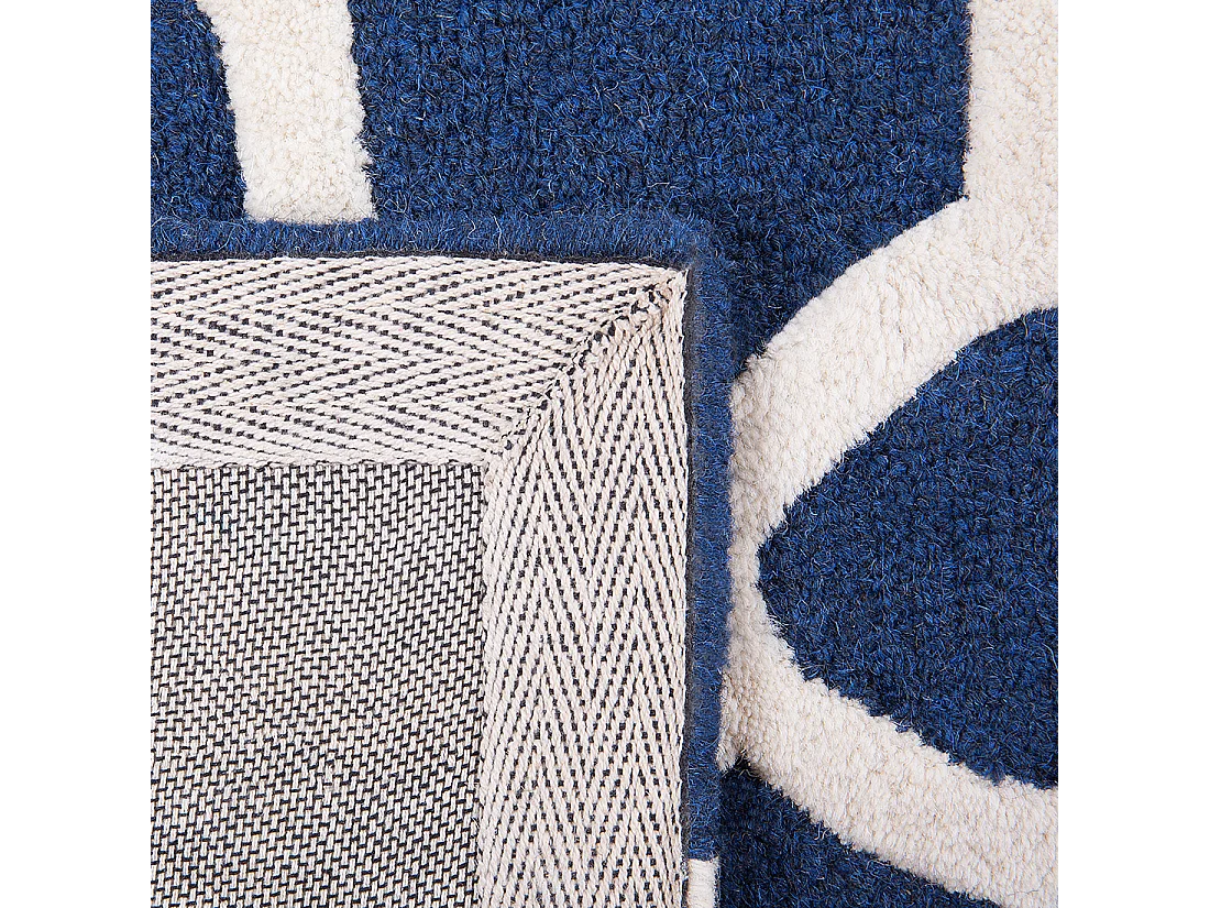 Tappeto rettangolare in cotone blu 160x230 cm SILVAN