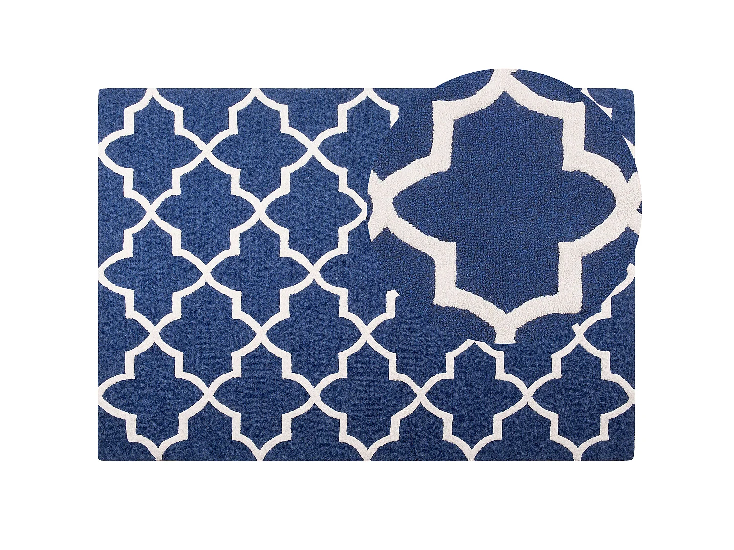 Vloerkleed katoen blauw 160 x 230 cm SILVAN
