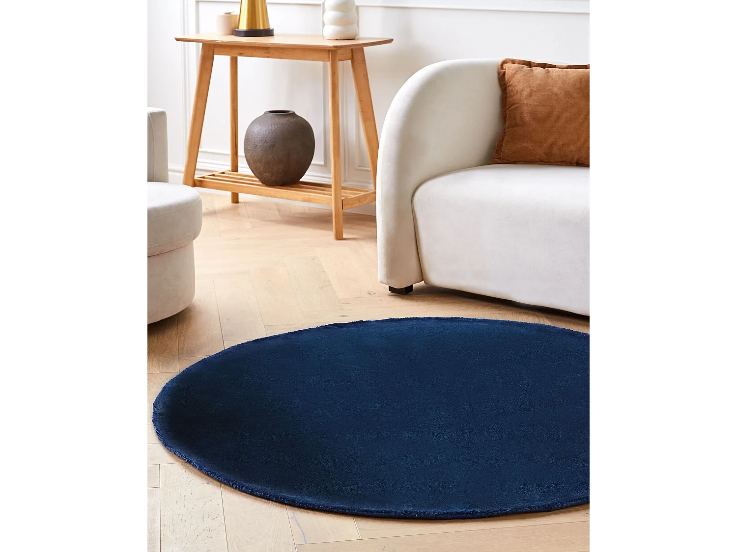 Tapis GESI II Bleu marine ø 140 cm Soie artificielle