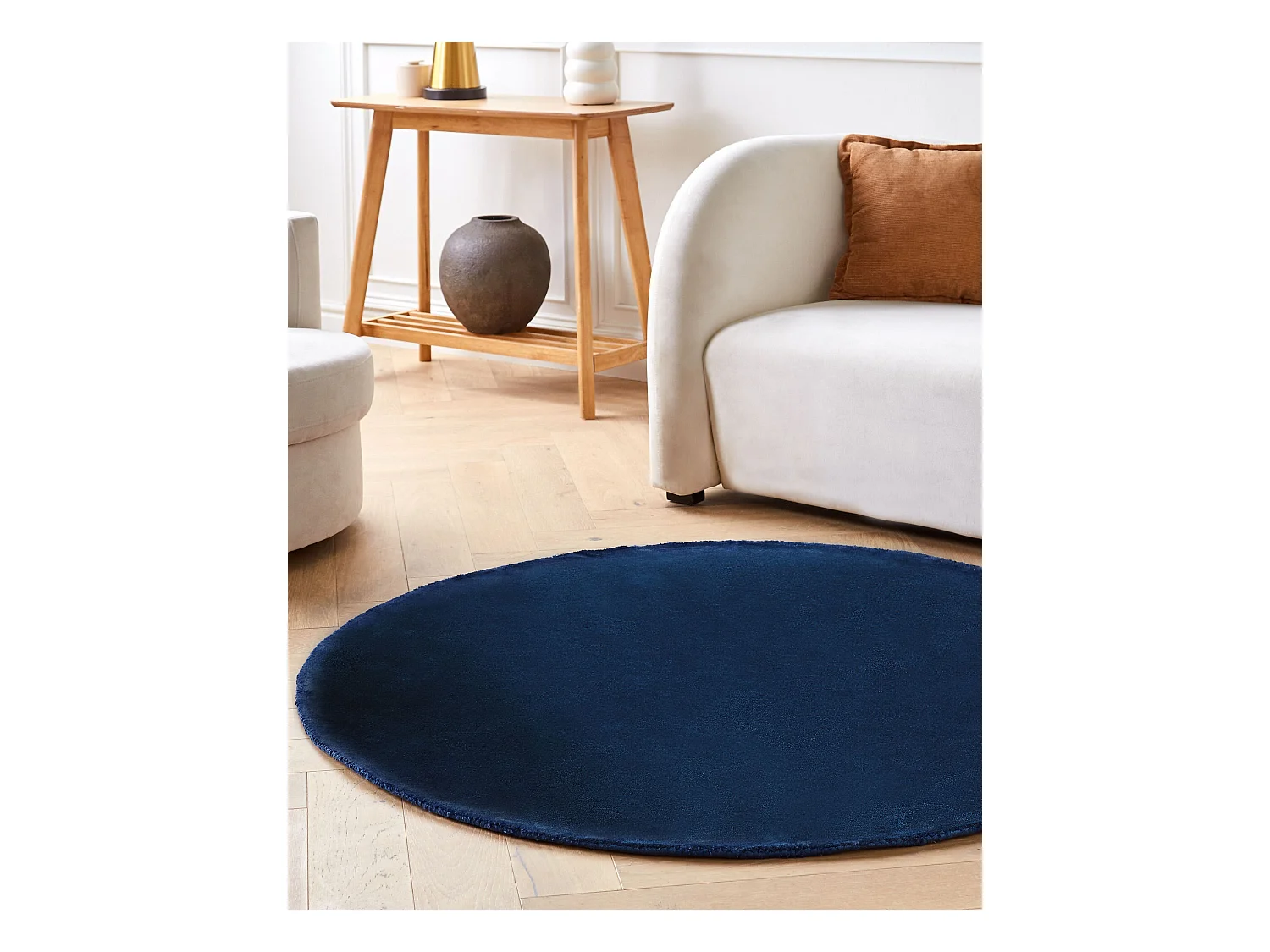 Teppich marineblau ⌀ 140 cm Kurzflor GESI II