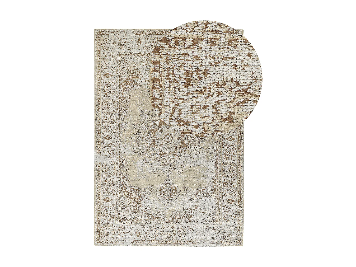 Vloerkleed katoen beige 140 x 200 cm ALMUS