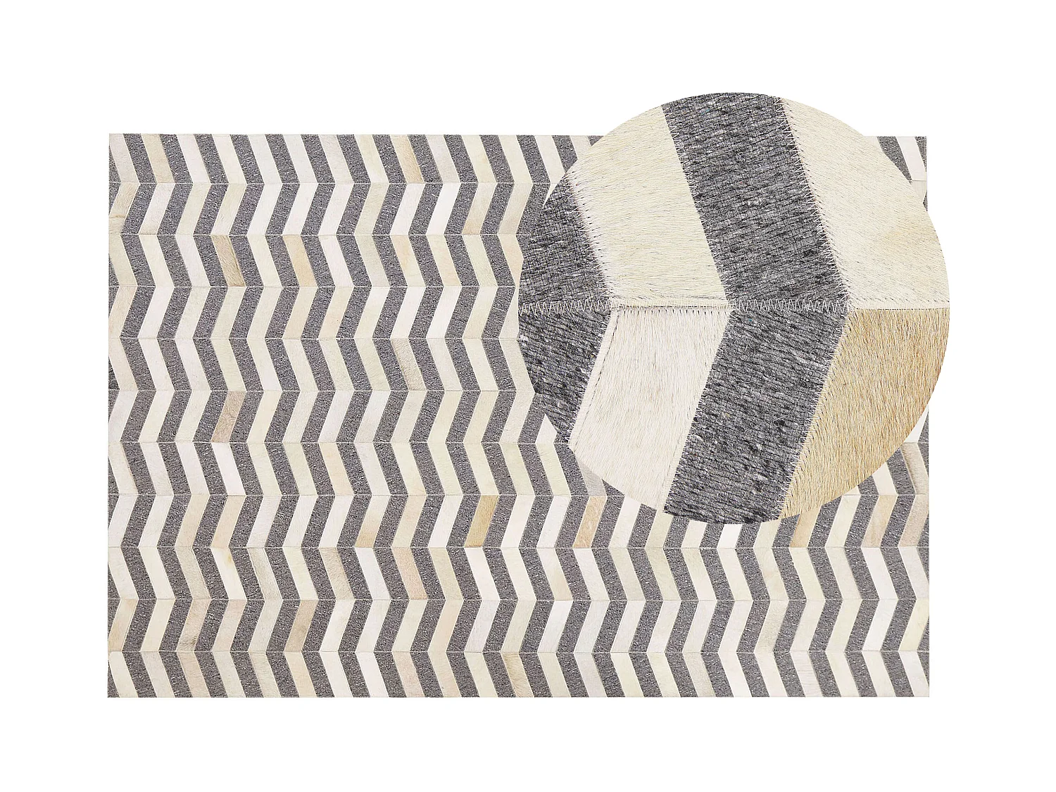 Tapis BAGGOZE Gris foncé 140 x 200 cm Cuir