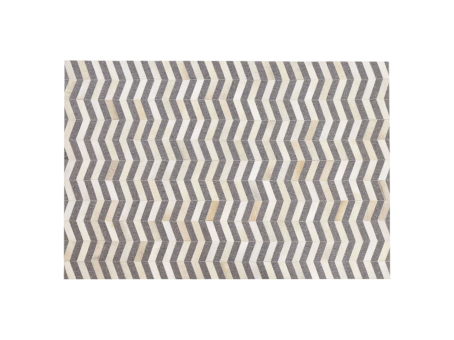 Dekorativer Lederteppich Patchwork Muster 140x200 cm grau/beige Bagozze