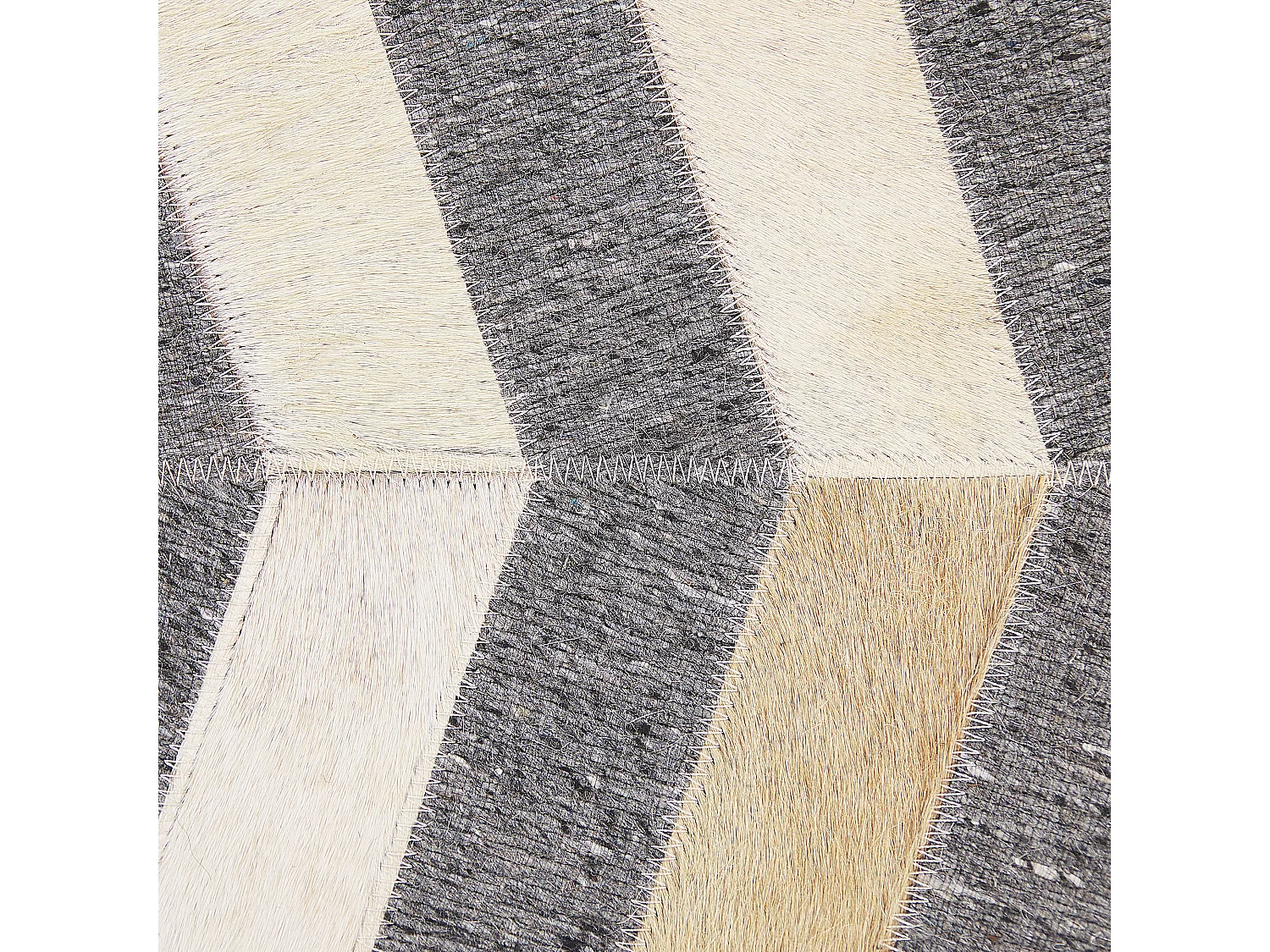 Dekorativer Lederteppich Patchwork Muster 140x200 cm grau/beige Bagozze