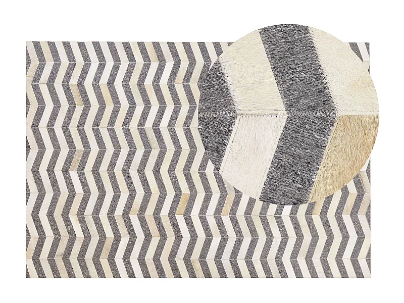 Tappeto BAGGOZE 140 x 200 cm Pelle naturale Grigio scuro