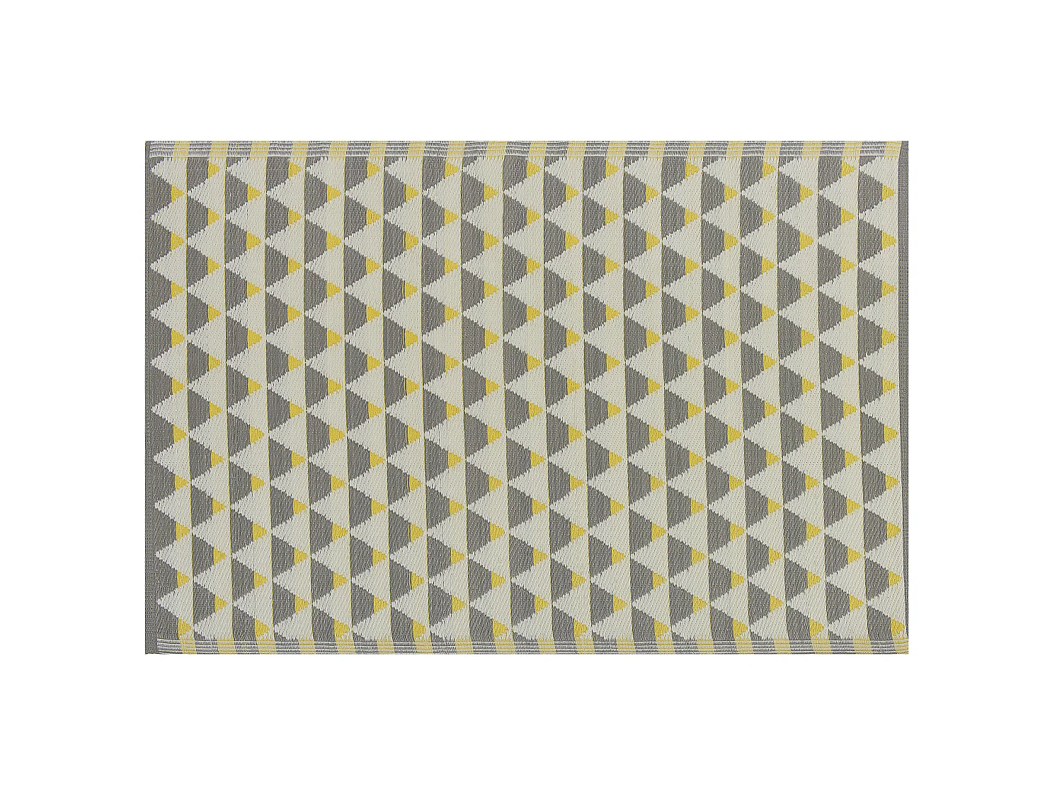 Rechteckiger Outdoor-Teppich in Grau/Gelb mit Dreieck Muster 120x180 cm Hisar