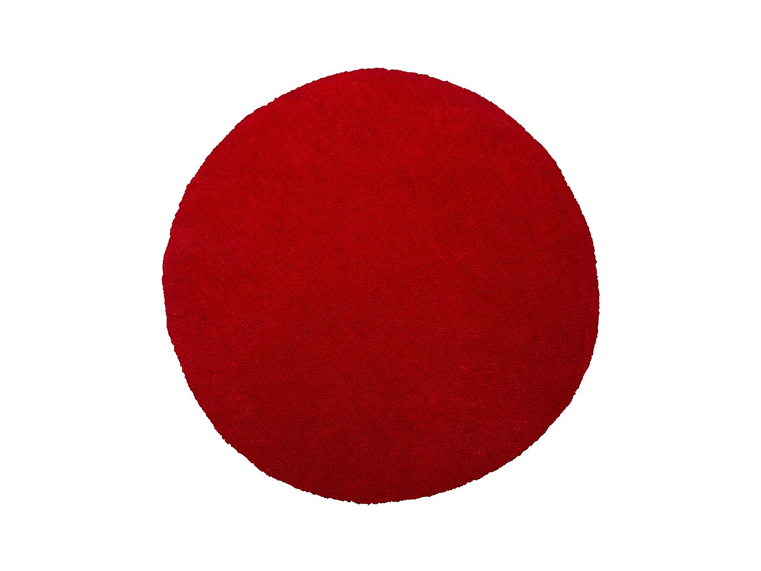 Läufer Teppich rund ⌀ 140 cm rot getuftet Shaggy Hochflor Modern Demre