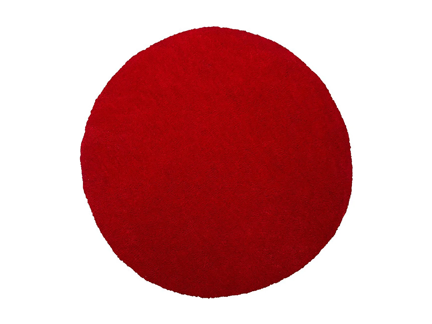 Läufer Teppich rund ⌀ 140 cm rot getuftet Shaggy Hochflor Modern Demre