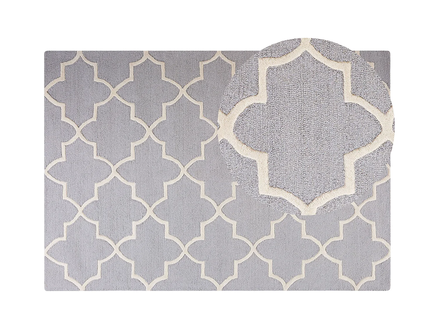 Moderner Teppich in Grau mit Muster in hellem Beige 160 x 230 cm Silvan