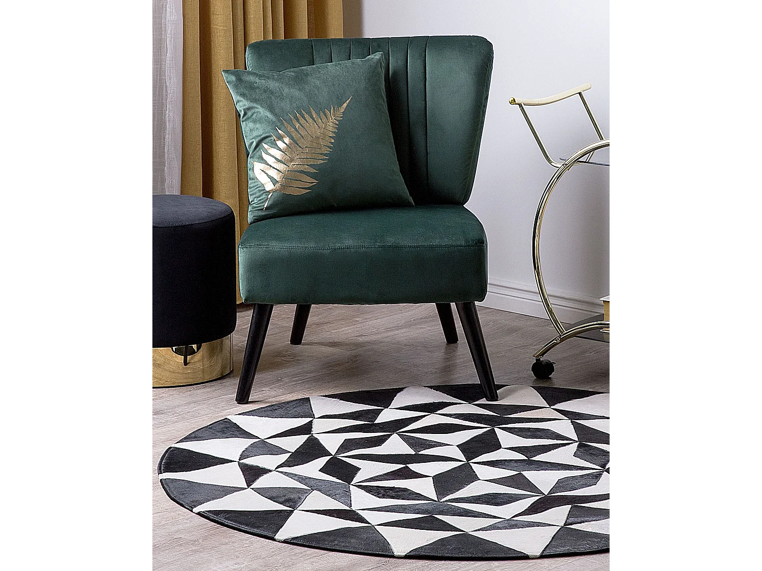 Tapis TURGUTLU Noir ø 140 cm Cuir